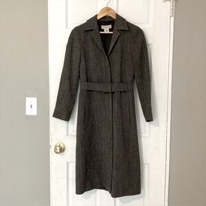 Dries Van Noten Textured Wool Belted Long Winter Coat